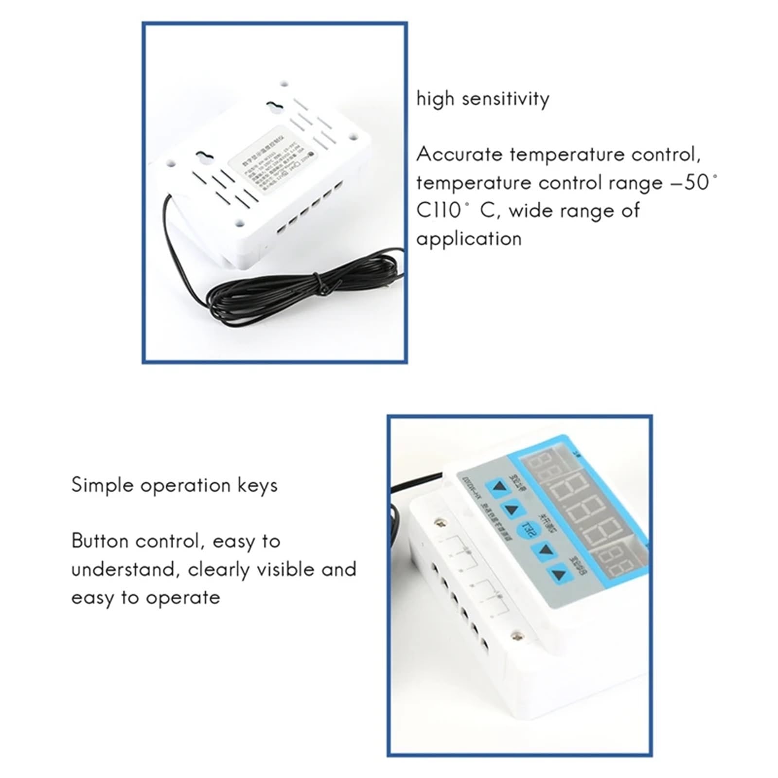 XH-W3103 Max 5000W Termostato digitale 30A Interruttore regolatore di temperatura for apparecchi domestici(AC220V)