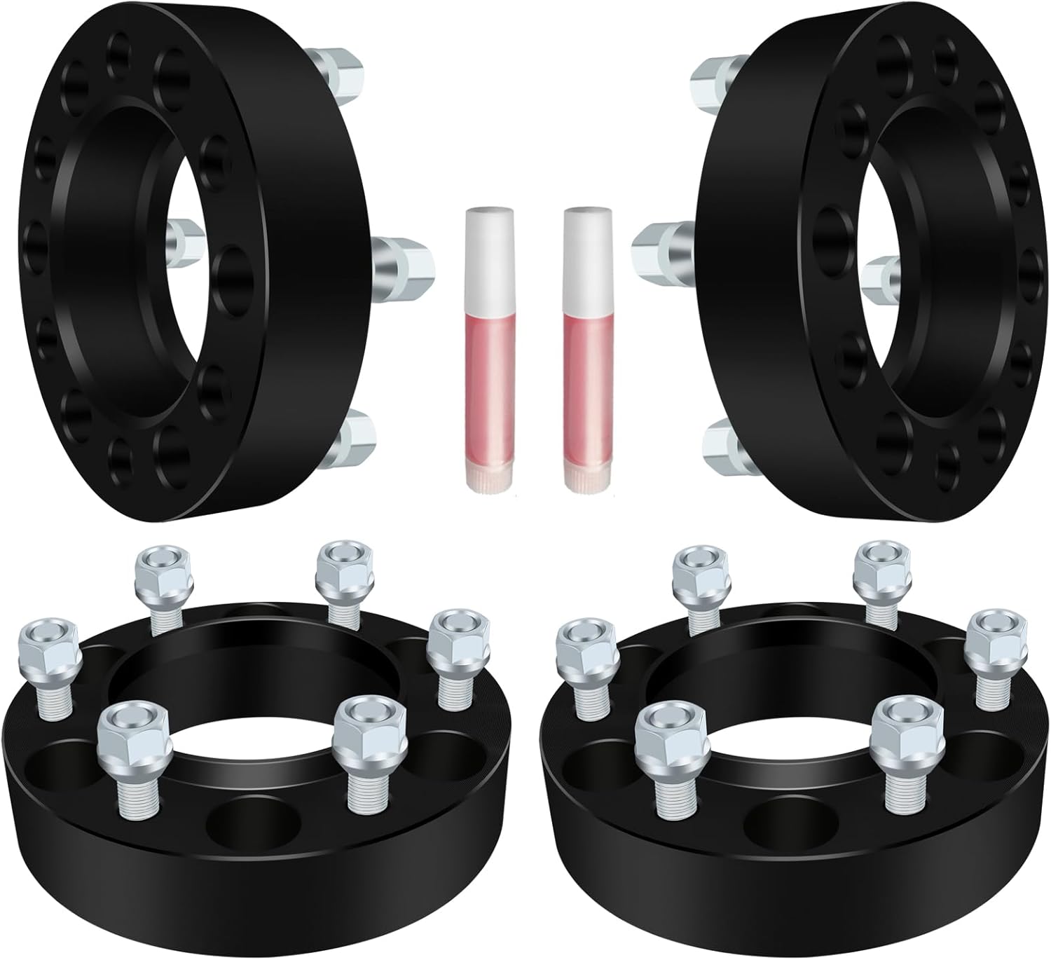 Wheel Spacers, 6x5.5 for Toyota 4Runner 1990-2015 for Sequoia 2001-2007 for Tacoma 1995-2015 for Tundra 1999-2006,1.5 inch Wheel Adapters with 106mm Bore & 12x1.5 Studs