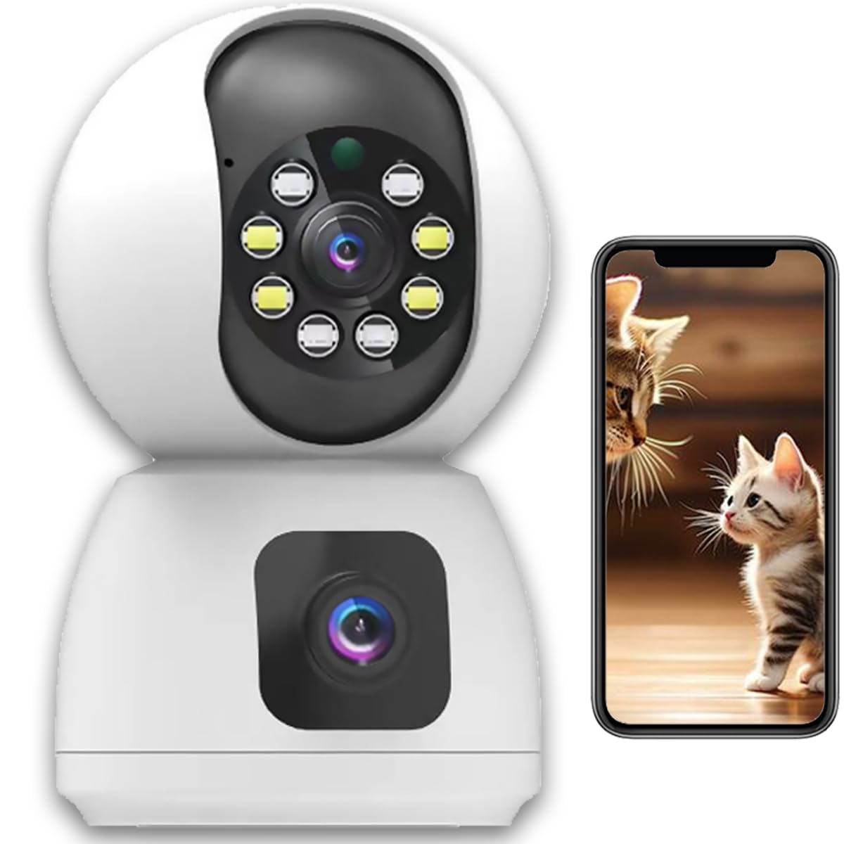 EatPitaya Smart Indoor Pan for Home Security Camera 1080p HD 360° Camera for Dog Baby Monitor Elder 2-Way Audio Night Vision Cloud & SD Card Storage Pet Camera with Phone App (K12)