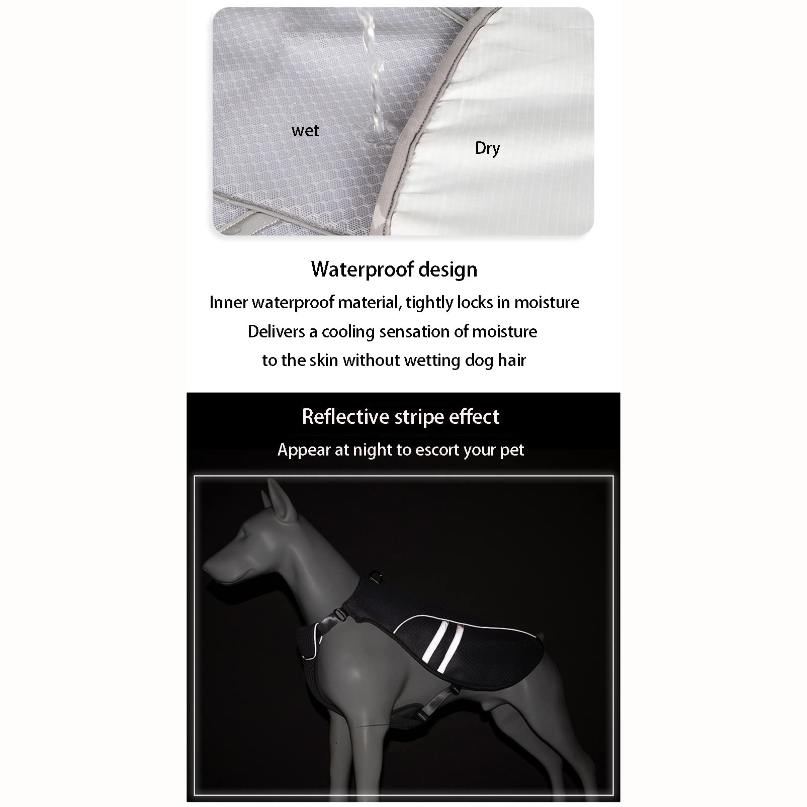 CUTTE Kühlweste für Hunde, Outdoor Welpen Kühljacke Hemden Reflektierende Sicherheit Sommer Atmungsaktive Kühljacke, Hundebekleidung