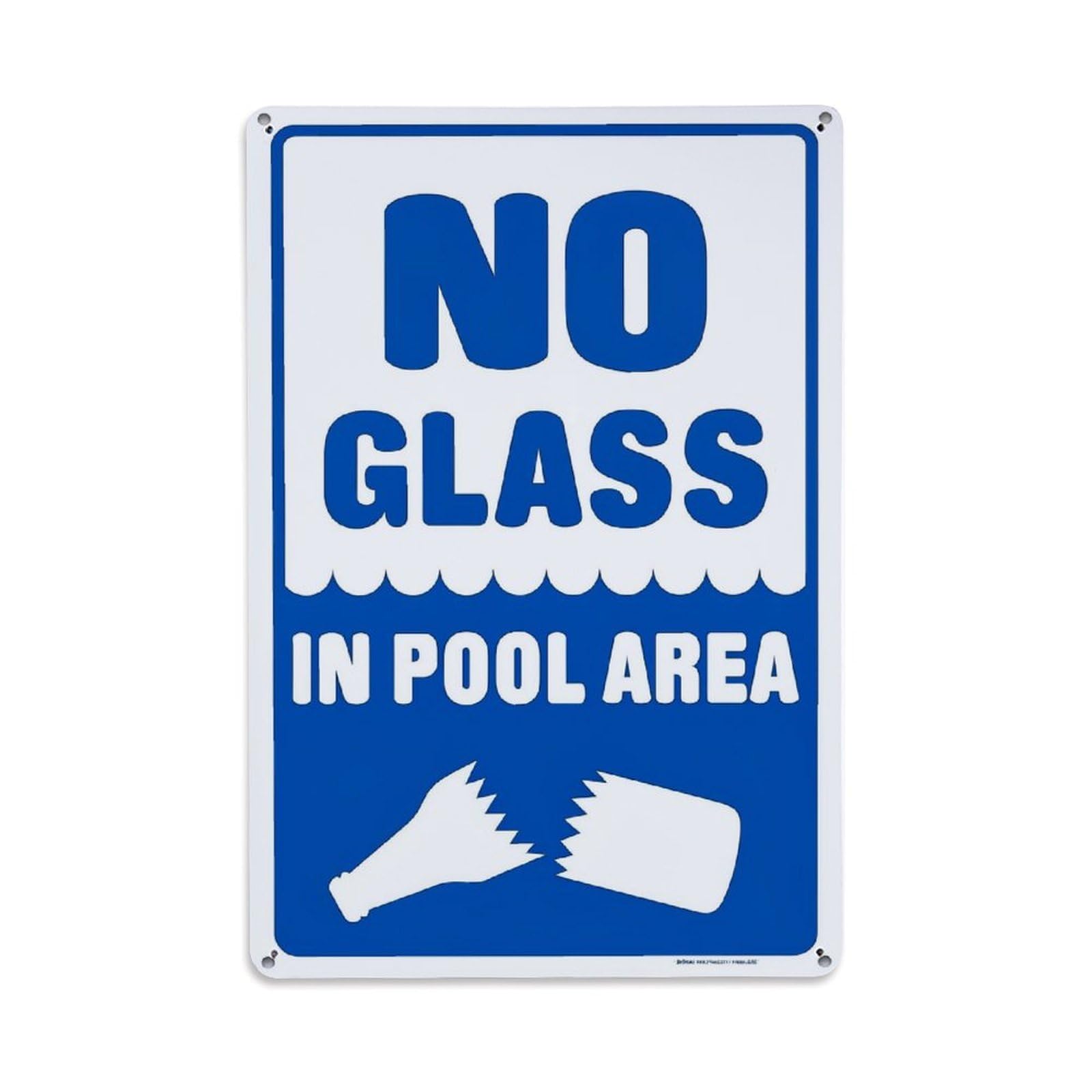 Jdfenggu Vintage No Glass In Pool Area Retro Metal Tin Sign, Decor Art Poster For Bar, Home, Man Cave, Kitchen, Laundry Room Gift 8X12inch