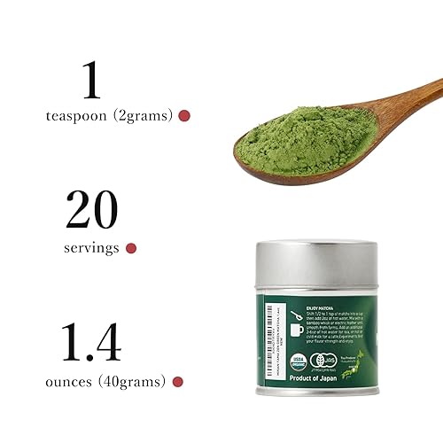 Miniatura 4 de MIKAN-YAMA Zen GREEN Polvo de matcha orgánico, 100% auténtico grado ceremonial japonés, origen único de Shizuoka Japón, 1.41 oz (1.41 onzas) -