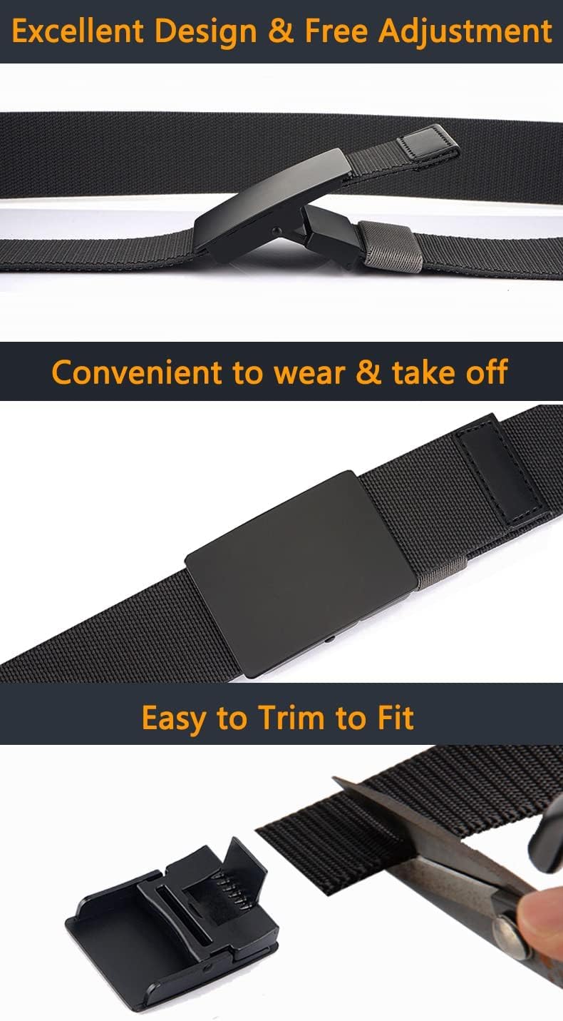 LionVII Casual Mens Belt, Elastic Work Belt with Metal Buckle Adjustable Web Waist Strap, Easy Trim to Fit 28-49" Waist - Image 6