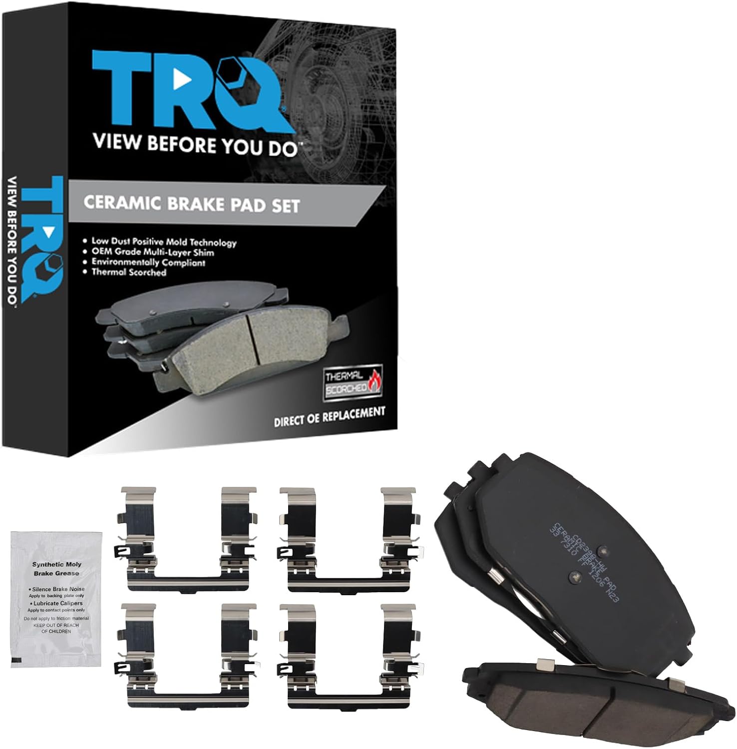TRQ Front Ceramic Brake Pad Set Compatible with 2022-2023 Hyundai Tucson 2023 Kia Sportage