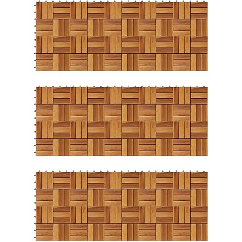 vidaXL 30x Acacia Decking Tiles 11.8undefinedx11.8undefined Path Floor Decor Outdoor Garden