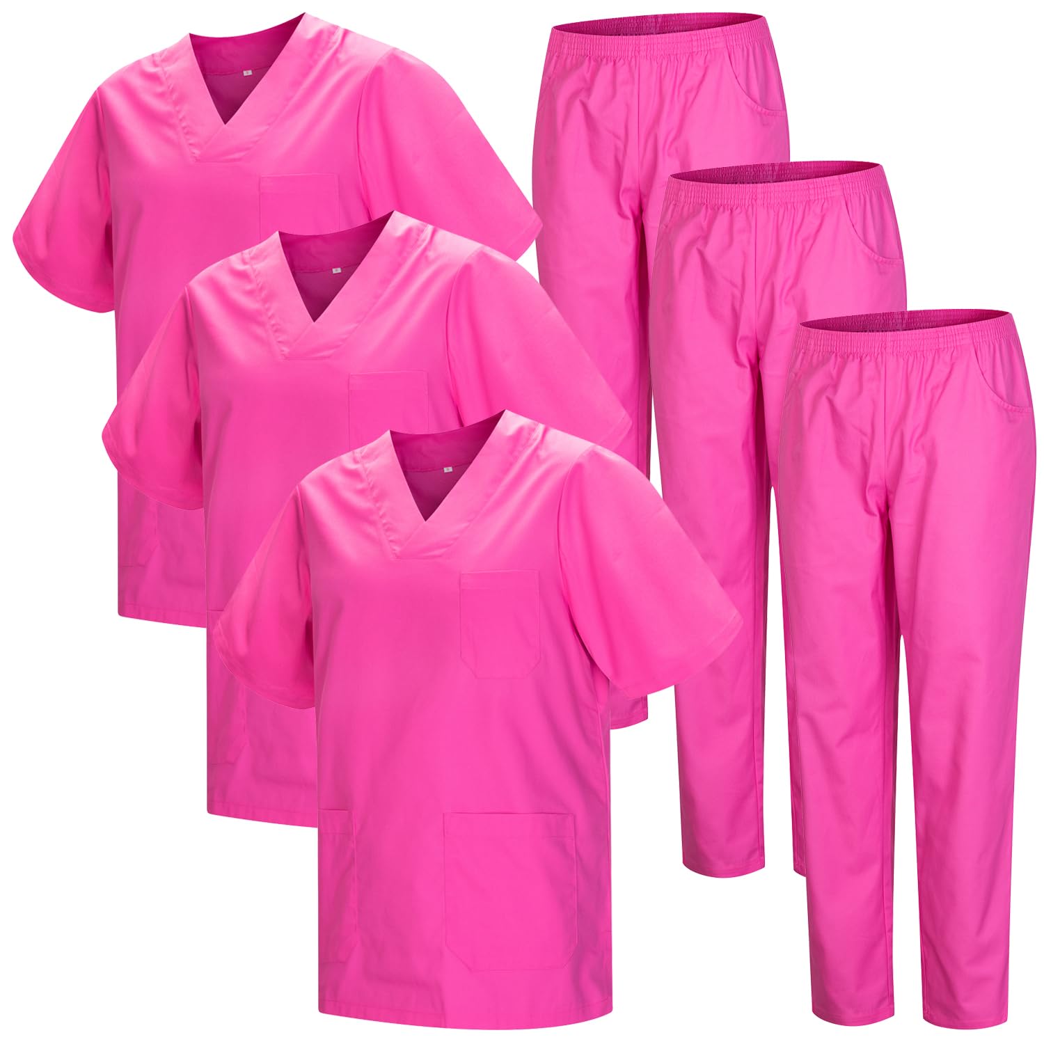 MISEMIYA - Pack * 3 Pcs - Uniforme Sanitario Unisex Uniformes Sanitarios MÉDICOS Conjuntos Sanitarios 3-817-8312-3XL, Rosa 22