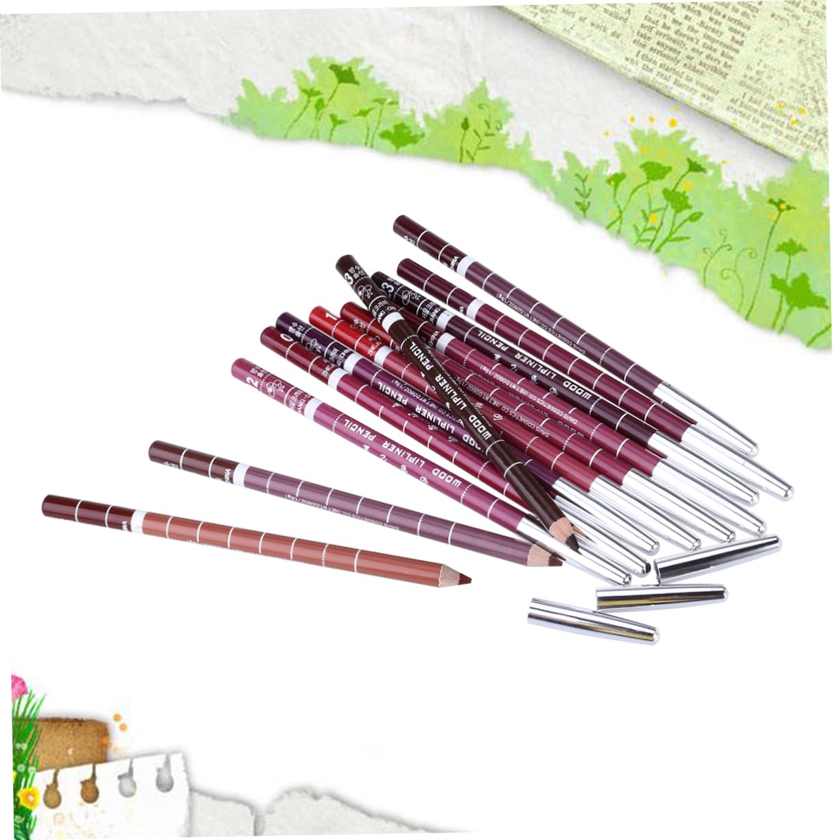 LALAFINA Waterproof Lipliner Pencil Set 12 Colors Random Lip Liner Pencils Makeup Kit for Women Comfortable Application
