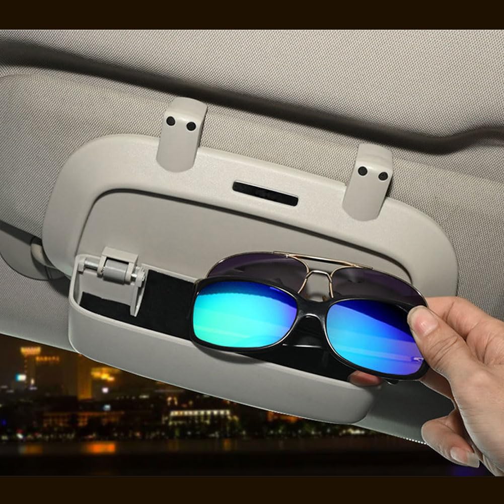 Sonnenbrillenhalter Brillenetui Auto für Jaguar I?Pace SUV, Universal Auto Brillenhalter rutschfest Schüttelfest Aufbewahrungsbox,B