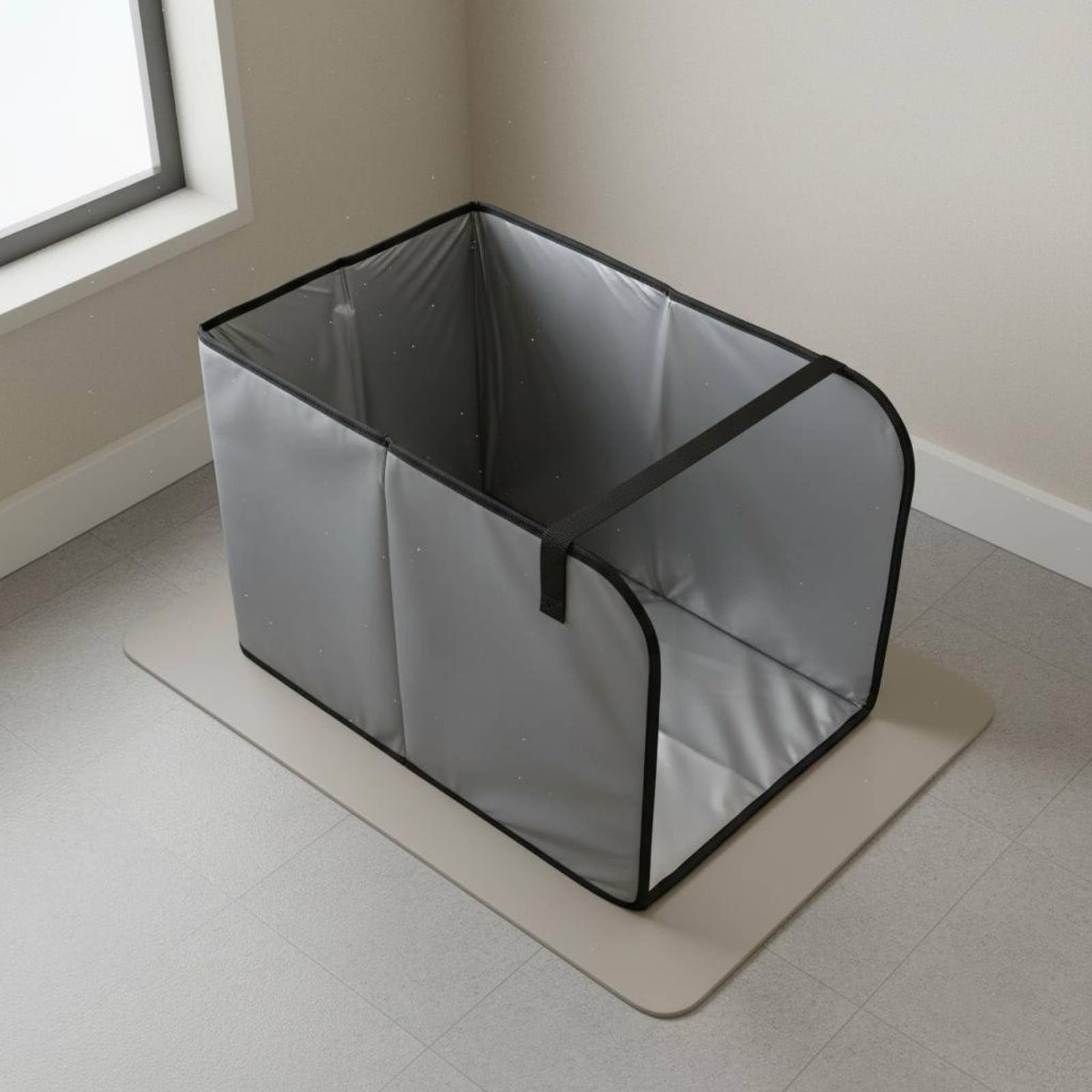 Barriera Lettiera Pieghevole Facile da Pulire Barriera Impermeabile Lettiera Resistente Schermo Liquidi per Animali Domestici per Casa, Interno