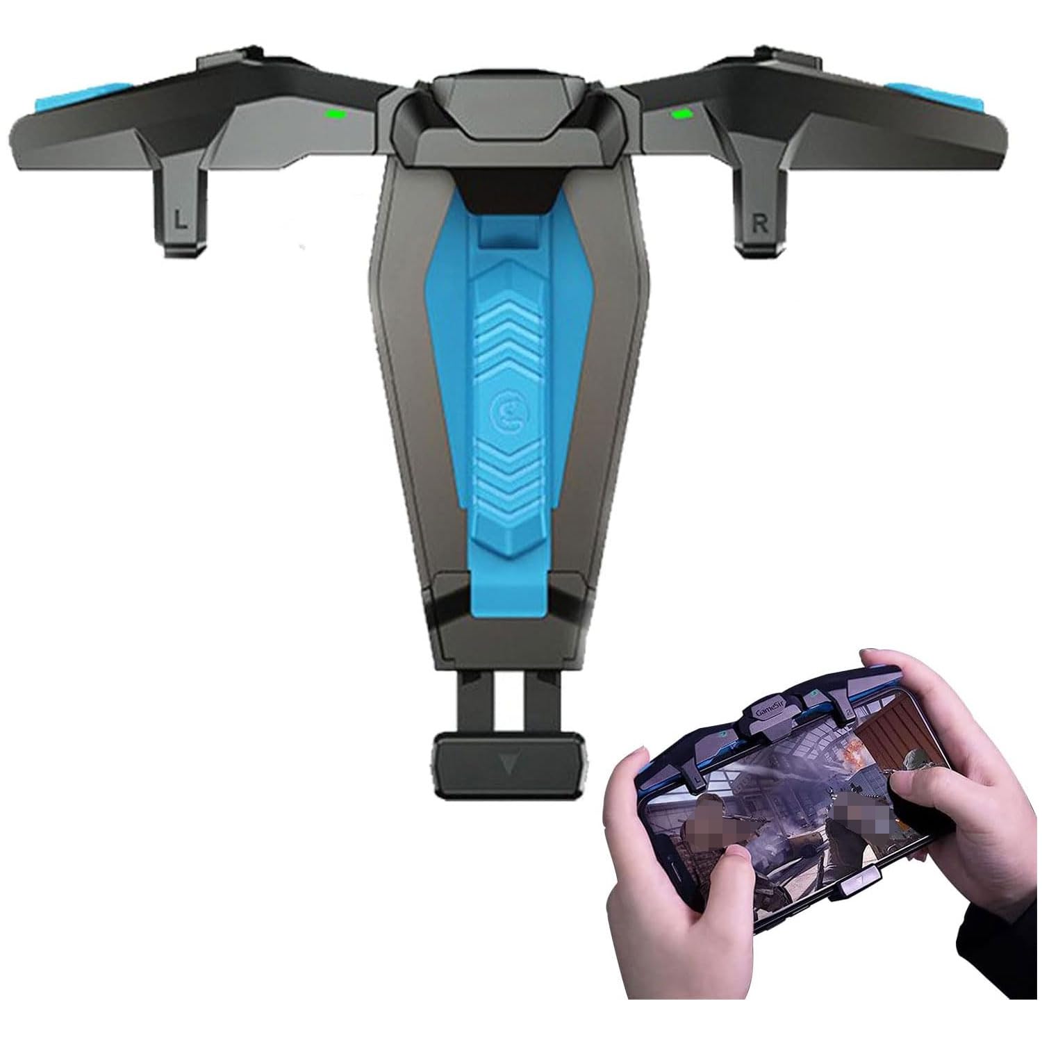 Mobile Triggers Gaming Controller F4, Mobile Game Controller F4 Falcon for PUBG/Fortnite/Call of Duty/Knives Out/Cod Mobile, Shooter Sensitive Controller Joystick Aim & Fire Trigger for IOS & Android