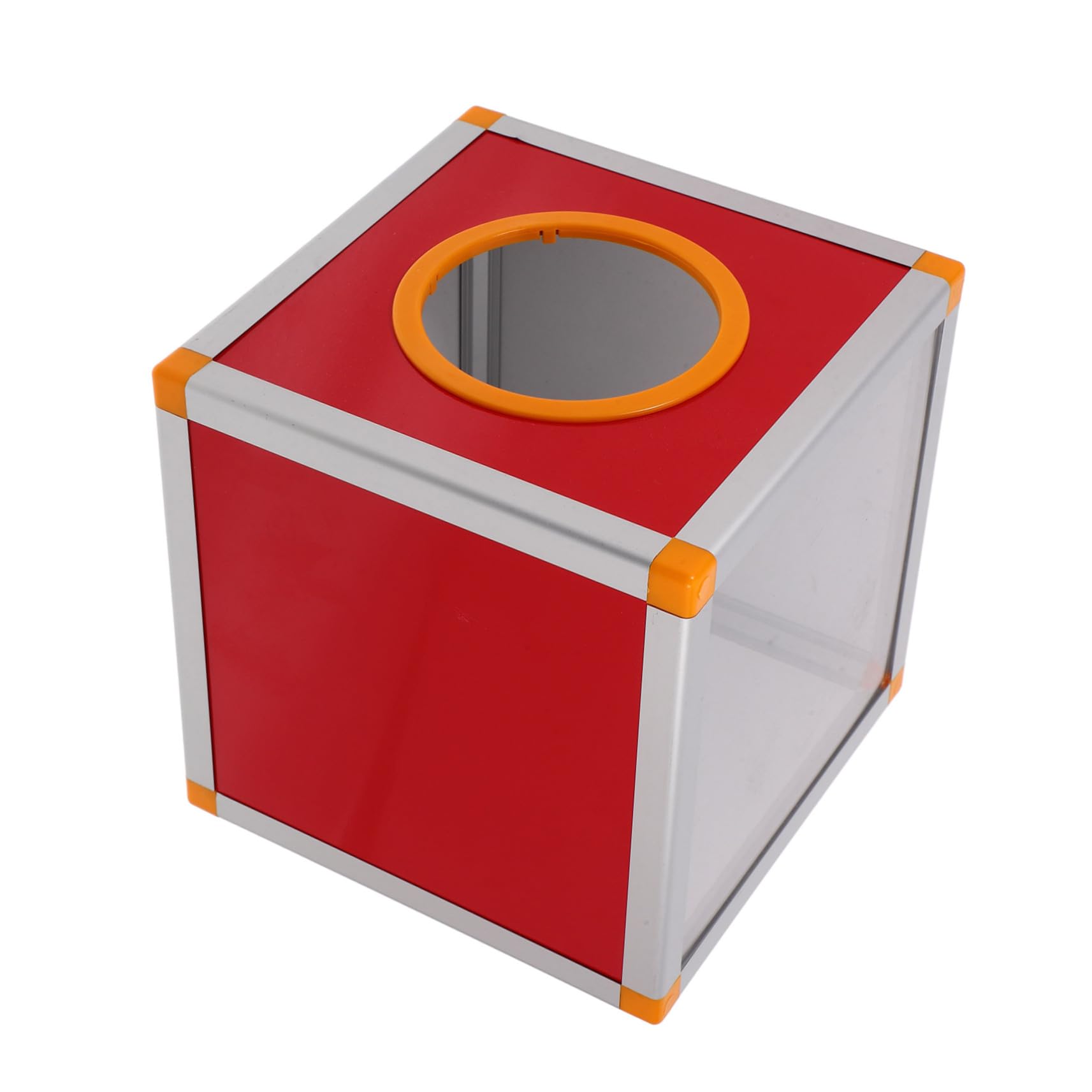 NUOBESTY Roter Kasten aus Aluminiumlegierung und MDF mit Großem Innenraum Multifunktionale Party Spielkiste Vorschlags- und Spendenbox für Sammelaktionen mit 8 Schrauben
