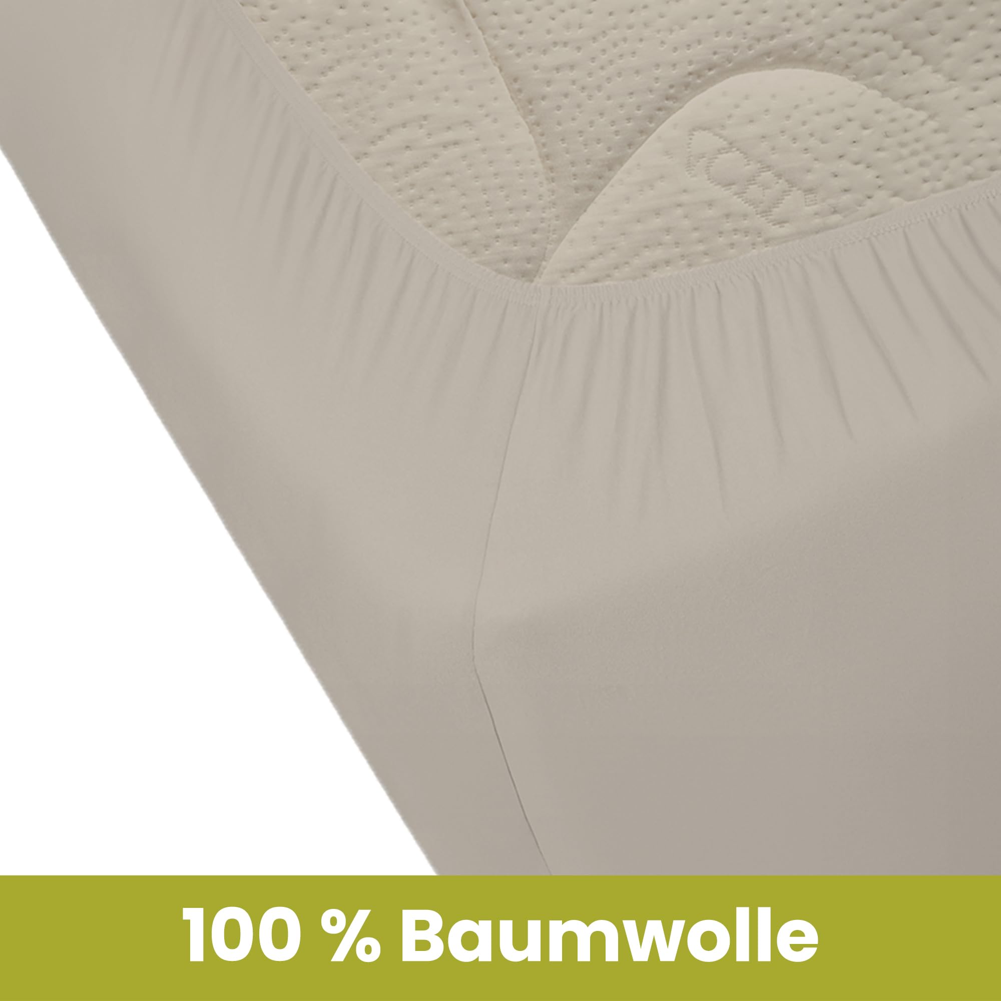 Spannbetttuch Wohnmobil 2 Teilig Fitted Sheet -Sand für Matratze Wohnmobil - Oeko-TEX 100% Baumwolle - 2 Teilig