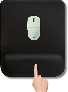 MP02 - Dörtgen Bilek Destekli Mouse Pad | Konfor, Kaymaz Taban, Ergonomik, Yumuşak, Ev,ofis (Siyah)
