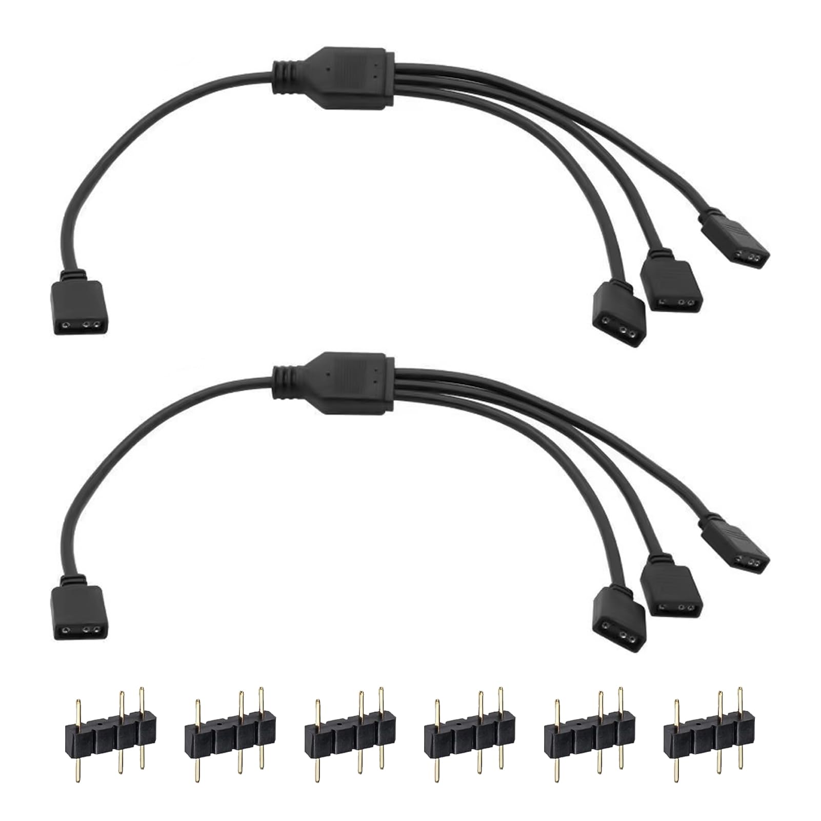 Câble Répartiteur ARGB 1 vers 3, Adaptateur RGB 5V 3 Broches, Extension LED pour Ventilateurs PC Compatible ASUS MSI Gigabyte ASRock