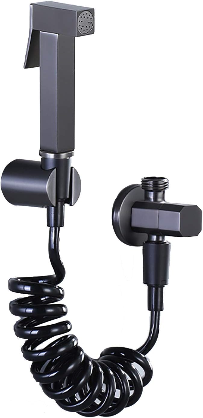 Gray Handheld Bidet Sprayer for Toilet, Wall Mounted Bathroom Cloth Diaper Sprayer Set Brass Single Cold Water Toilet Bidet Sprayer Kit for Personal Hygiene,Type B(Type B)