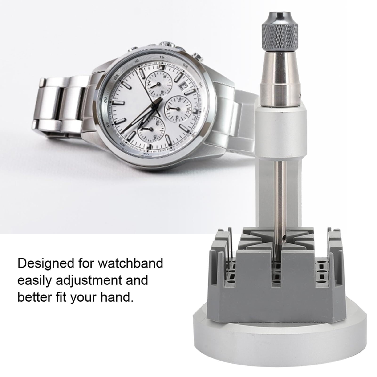 Herramienta Profesional para Quitar eslabones de Correa Reloj, Kit reparación Relojes con Base Aluminio para Ajustar Correas Metal en casa