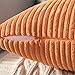 MIULEE Winter Fall Pack of 2 Orange Pillow Covers 18x18 Inch Soft Boho Striped Corduroy Throw Pillow Covers Decorative Square Cushion Cases Pillowcases for Sofa Bedroom Couch Home Decor.