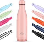 Mont-Clair l'O Stainless Steel Water Bottle, Vacuum Insulated - BPA Free, 12h Hot & 24h Cold Drinks Bottle, Metal, 500ML Leakproof, Ideal for Adult, Kids, Running - Black