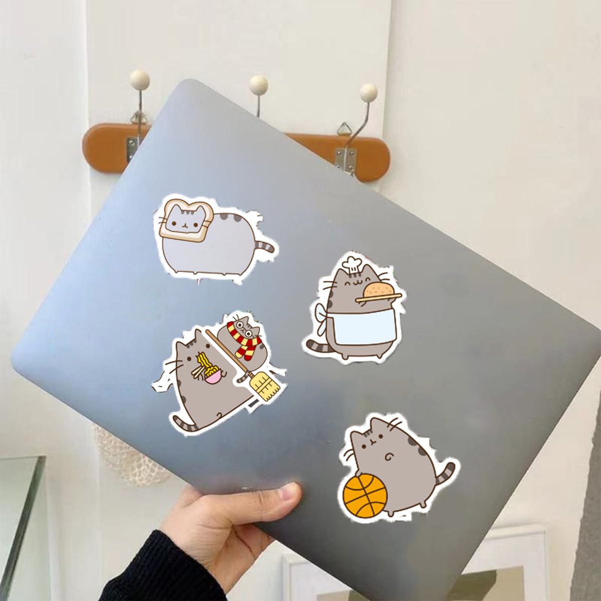 Adesivi P-usheen, Gatto Stickers 100Pcs Decalcomanie Kawaii Graffiti Stickers Vinile Impermeabili Adesivi per Laptop Bottiglie d'Acqua Skateboard Album Scrapbooking Auto Guitare