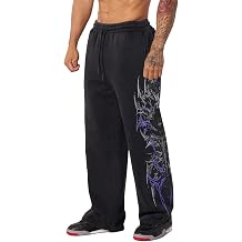 BOOMLEMON Mens Baggy Casual Pants Graphic Print Workout Joggers Bandana Punk Streetwear Sweatpants with Pockets