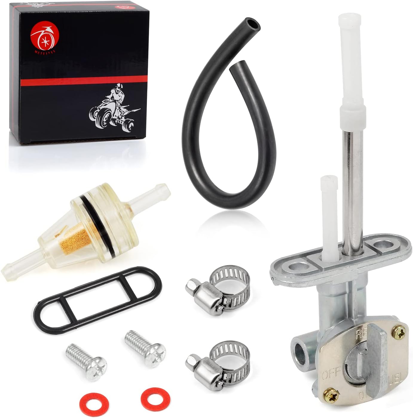 Fuel Valve Petcock 8mm Kit Compatible with YAMAHA TW200 1988-2022 XT350 1985-2000 PW80 1999-2006 TTR125 TTR125LE 2000-2023 TTR230 2005-2021