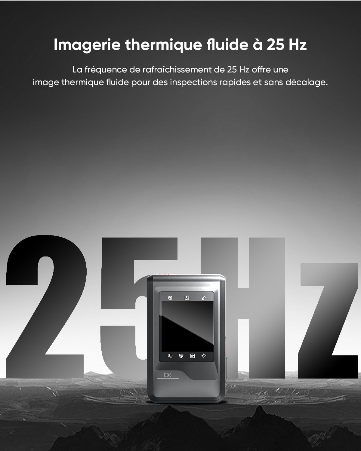 HIKMICRO E03 Caméra d'imagerie thermique compacte de poche, résolution SuperIR 240 x 240 avec caméra visuelle, résolution IR 96 x 96/9 216 pixels, 25 Hz, écran tactile 3,5", IP54, -20 ℃ à 350 ℃