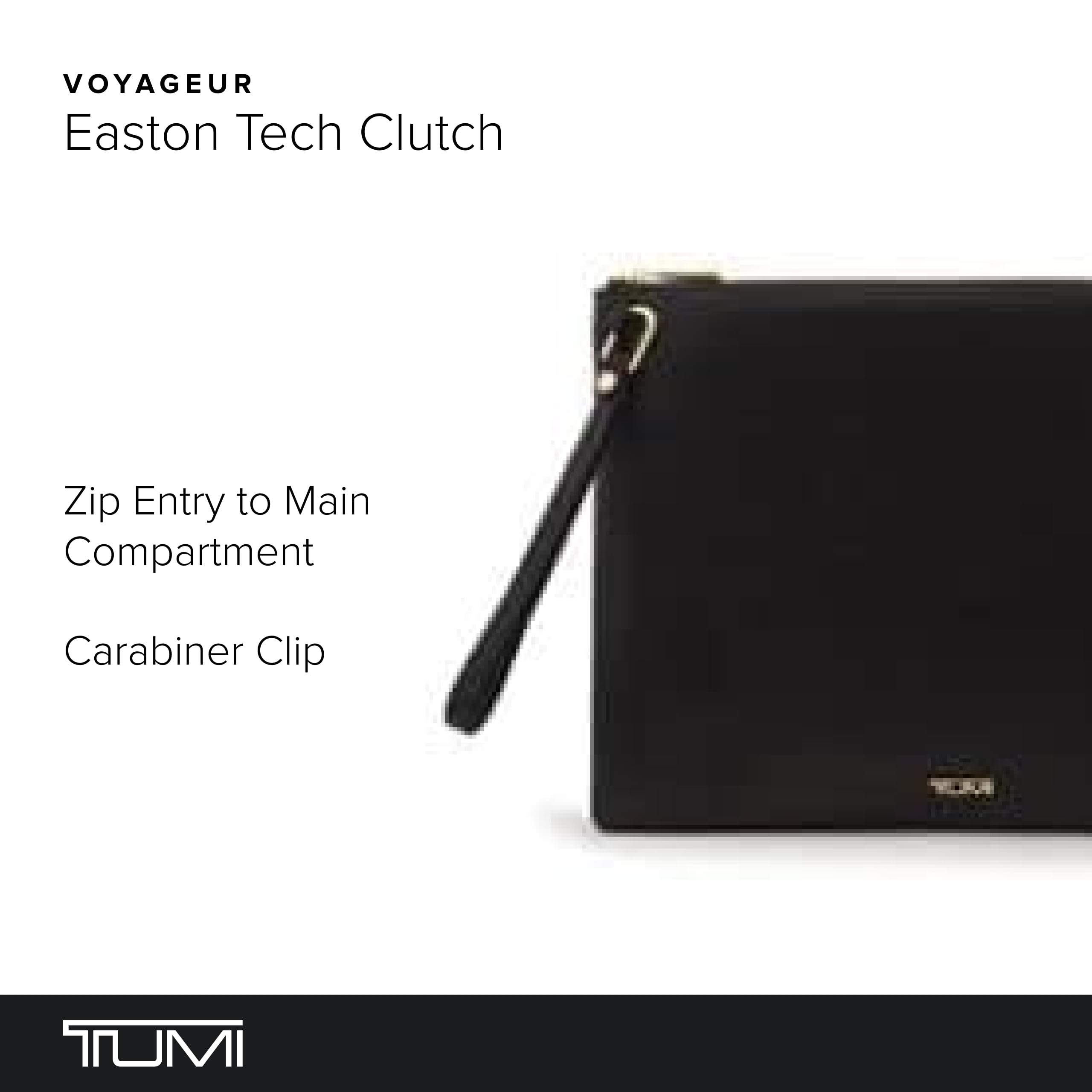 TUMI Voyageur Easton Tech Clutch - Tech Clutch for Women - Women's Clutch Purse for Everyday - Black Leather & Gold Hardware