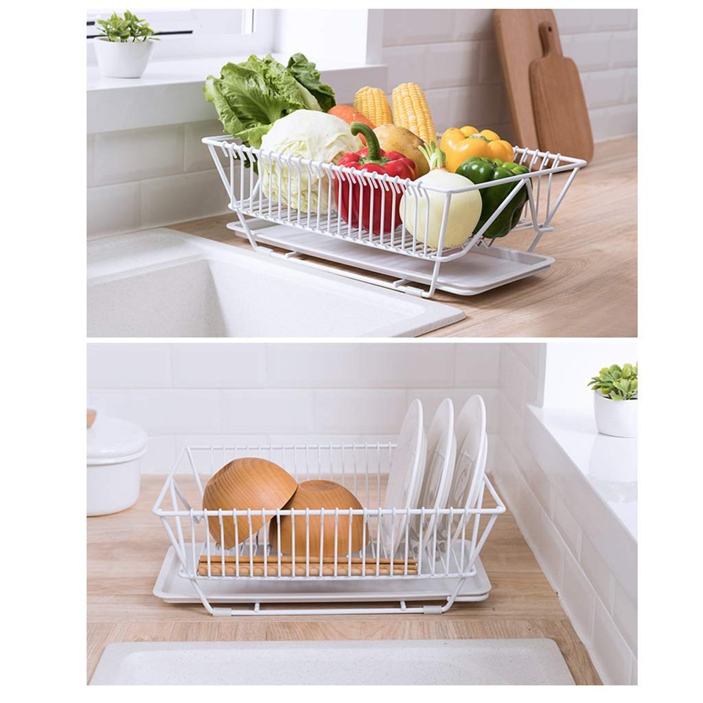 Escurridor de platos para fregadero de cocina, almacenamiento de metal para platos, cuencos y tazas, estante de drenaje para una gestión eficiente del espacio de la cocina