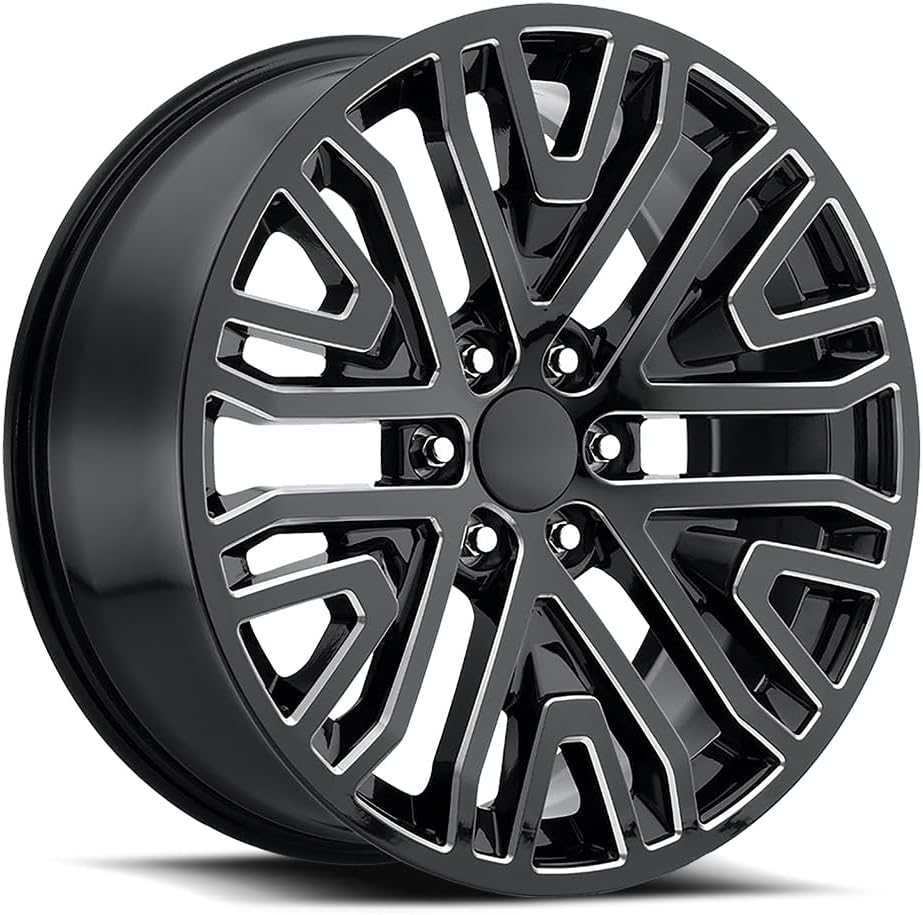 Replica SEV Wheel 22x9 inch Aluminum Rim 22 inch Gloss Black Milled 6 Lug Mesh for Truck/SUV SEV 229-6139-28 GBM