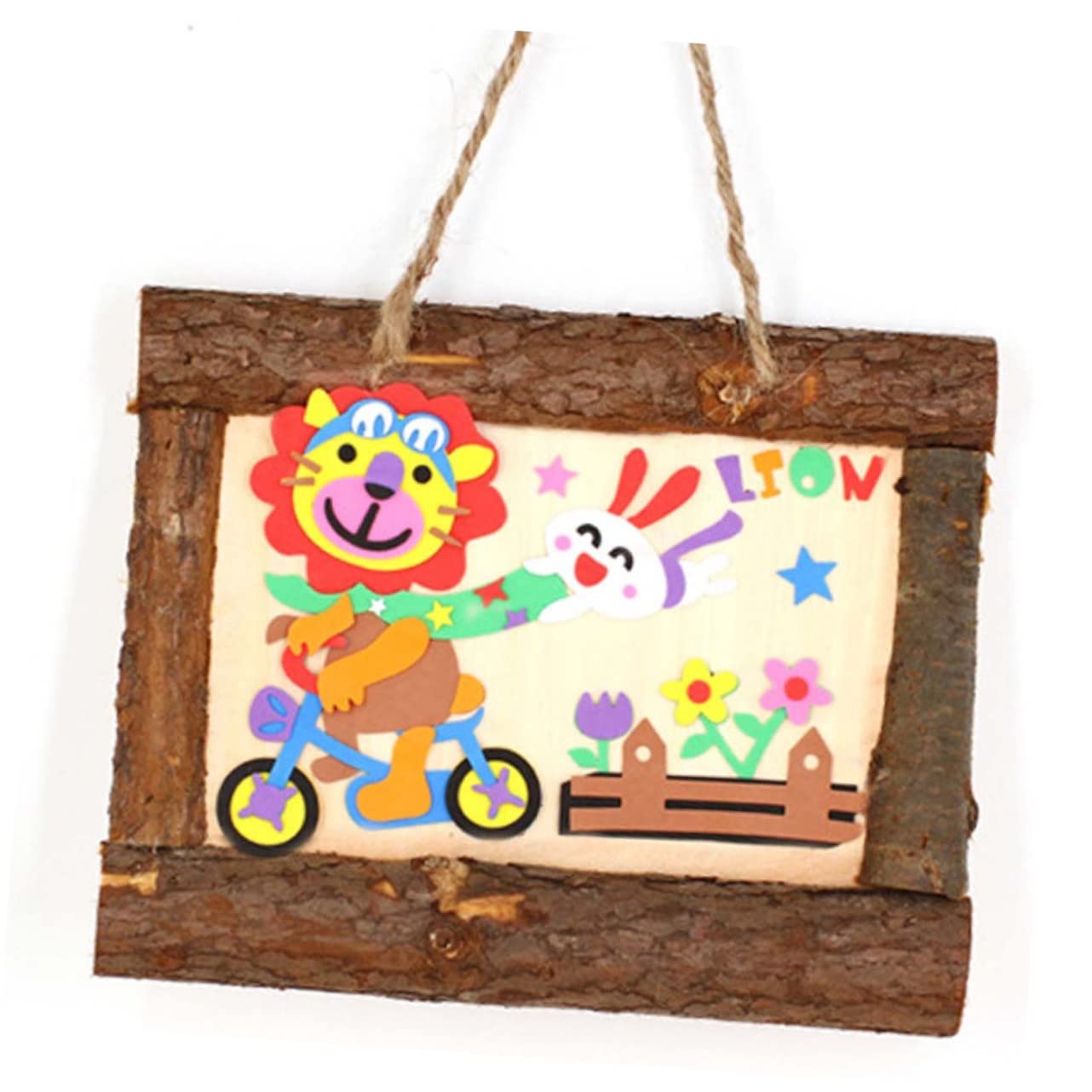 CORHAD Natural Wood Photo Frames Diy Bark Embryo Frames for and Girls Art Craft Decorative Set