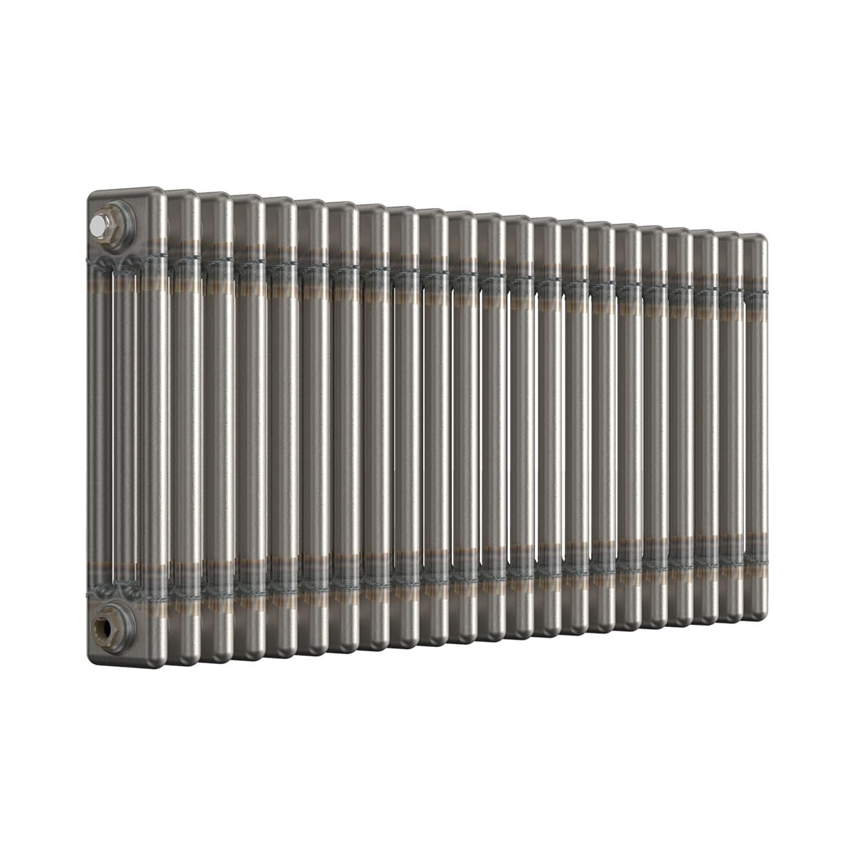 Lux Heat Bare Metal Lacquer Horizontal 3 Column Traditional Radiator 500mm (H) x 1010mm (W)