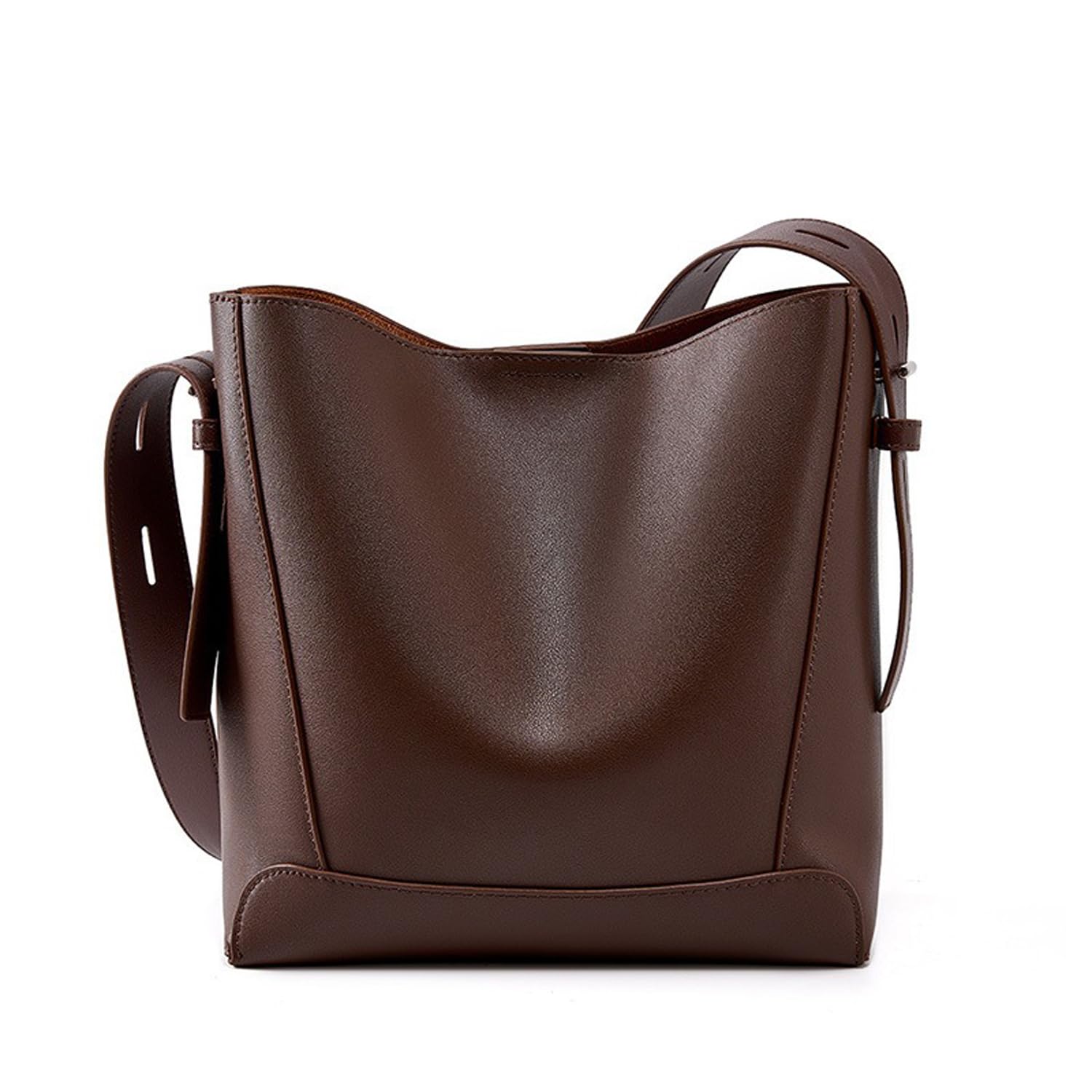 Borsa a tracolla da donna, in vera pelle, multifunzionale, di grande capacità, per pendolari