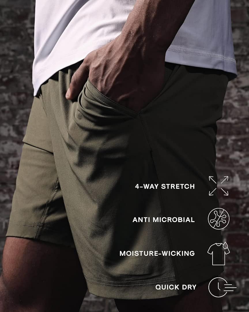 Miniatura 6 de True Classic Pantalones cortos Active Comfort para hombre. Tela de alta calidad con acabado aterciopelado elástico en 4 direcciones para mayor