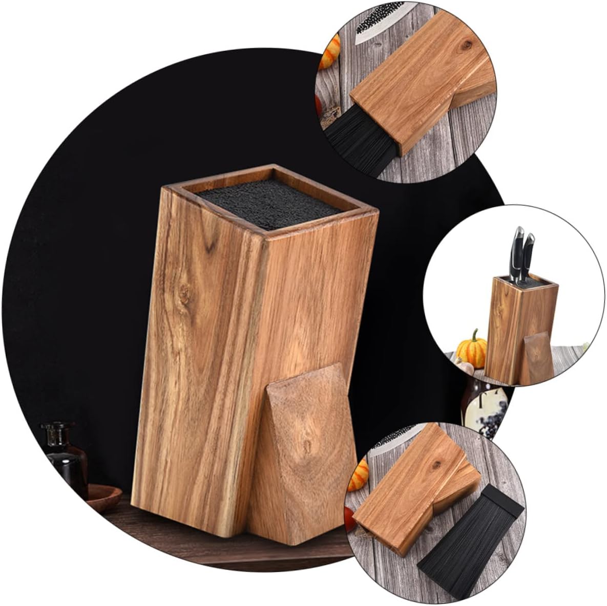 PRETYZOOM 1pc Knife Storage Rack Kitchen Organizer Magnetic Strip Holder Organizer Acacia Wood Holder