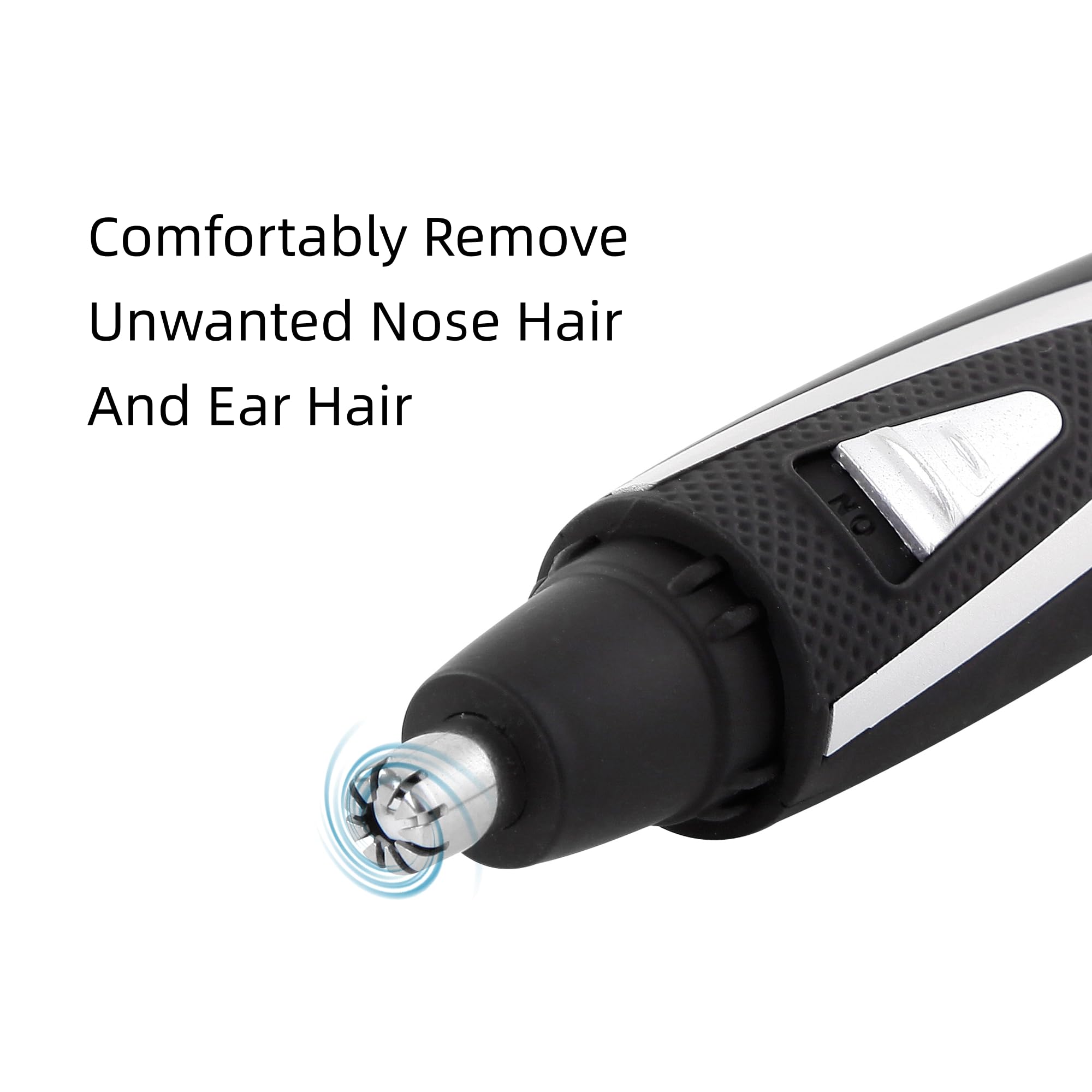 Ear and Nose Hair Trimmer Clippers: 2025 Professional Painless Eyebrow & Facial Hair Trimmers Remover for Men Women, Battery Operated Nasal Clipper, Dual Edge Waterproof Blades for Clean,Black