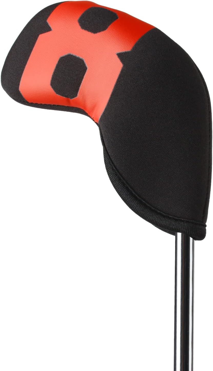 Andux 10Pack Neoprene Golf Irons Club Head Covers with Large Number Black MT/S16