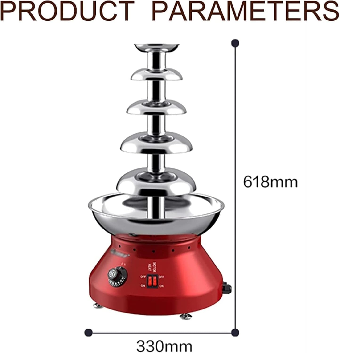230W Electric Chocolate Fountain Machine,3000ml Capacity, 5 Tier Chocolate DIY Waterfall Fondue,30-110°Temperature Adjustment Commercial/Home Chocolate Warmer,Birthday Party(Black)