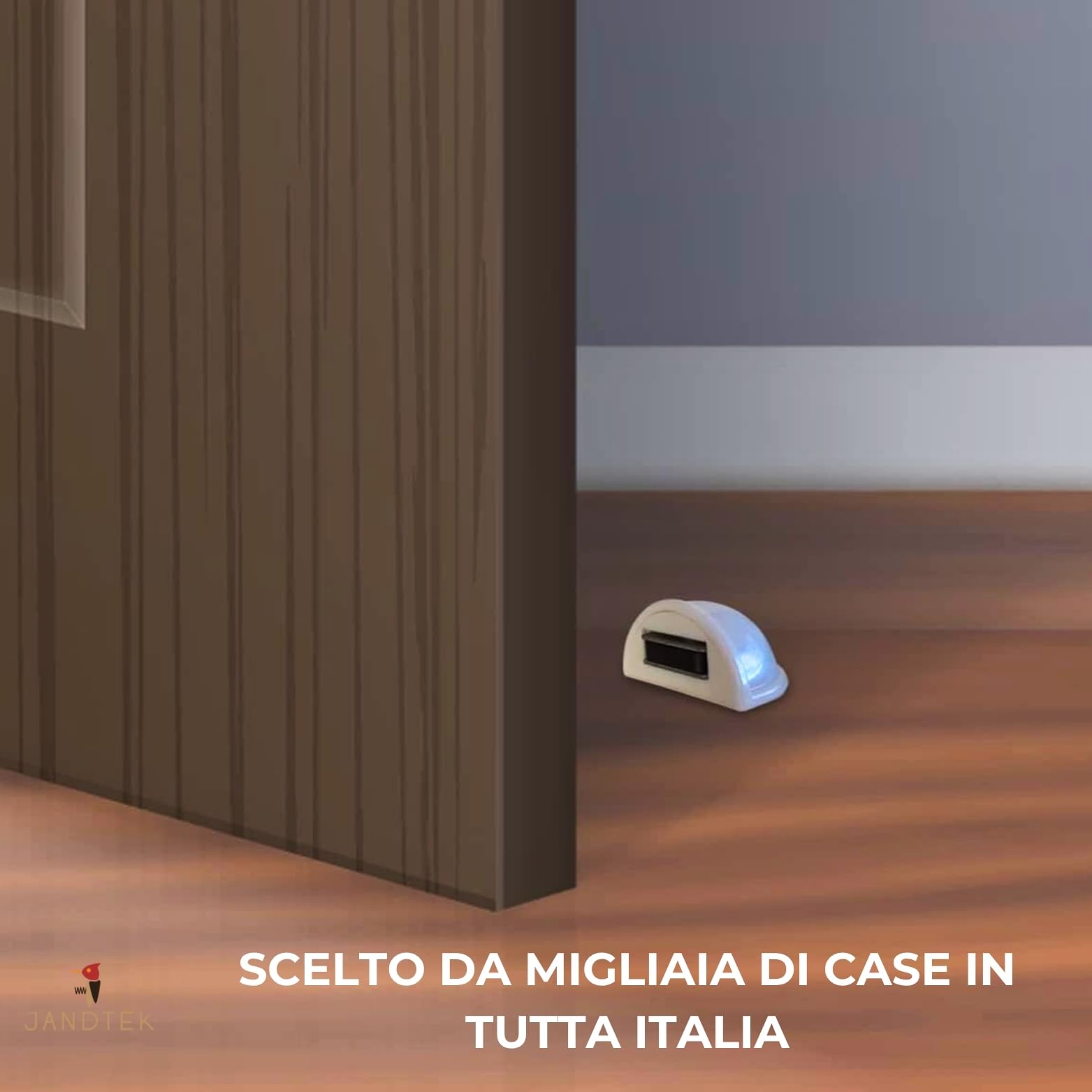 Fermaporta magnetico - Fermaporte da terra 4 pezzi - Fermoporta da pavimento adesivi - Blocca porta da pavimento bianco - Paracolpi porta