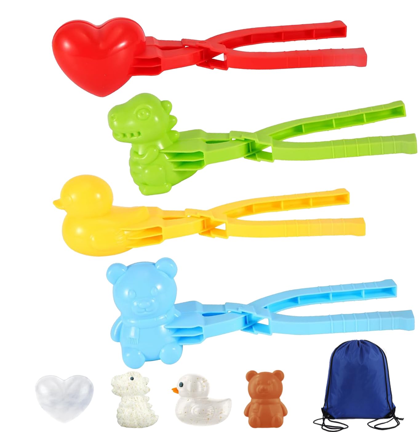 4 Packs Snowball Maker, Snow Ball Toys Games with Handle for Kids Outdoor Indoor Winter Snowball Fight Maker Tool Clip Beach Toy