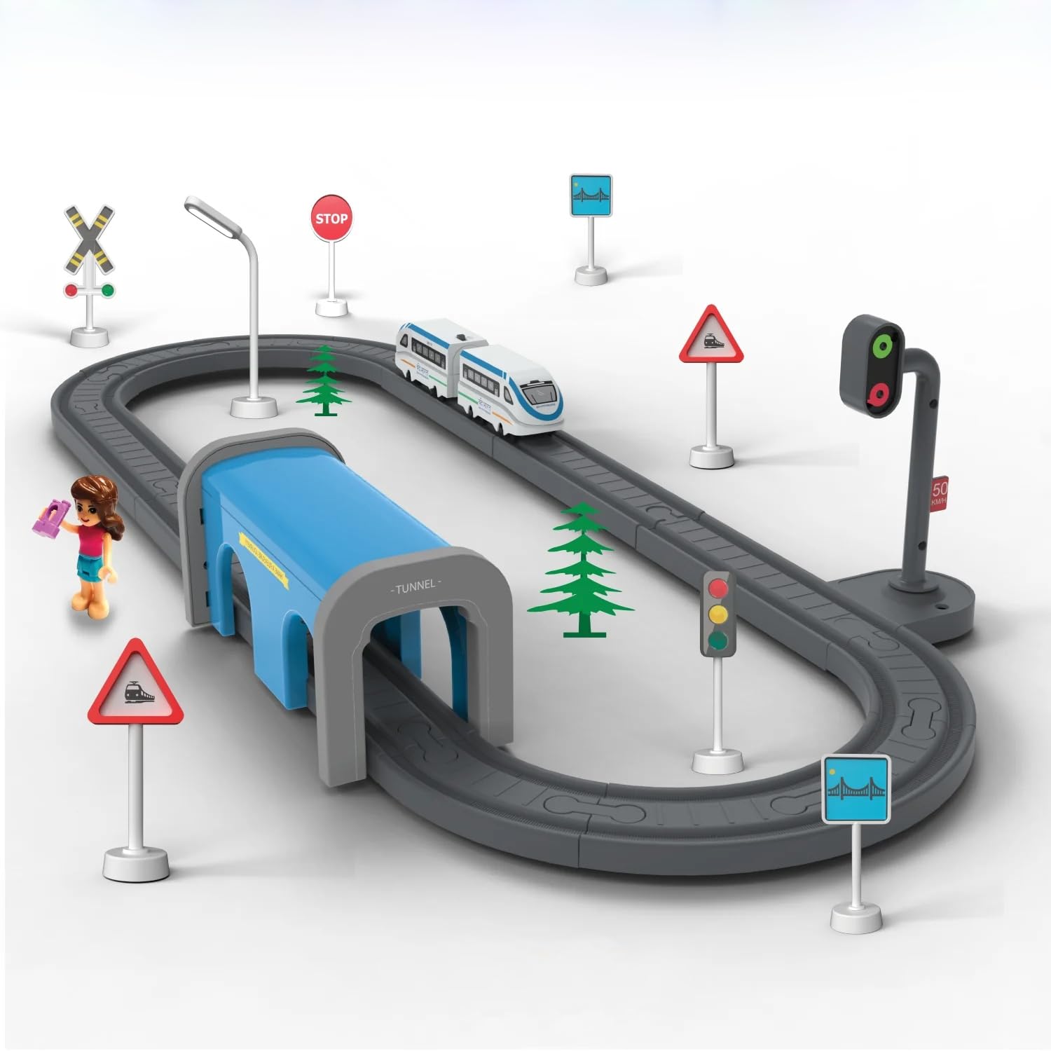 Jo Baby BOOGYWOOGY BHARAT Express: Battery-Operated Train Set for Kids 3 Years+ with Magnetic Tracks - (49 PIECES)