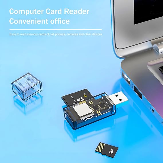 2 Pack USB SD Card Reader for PC, Micro SD Card to USB Adapter, Dual USB and USB-C Plug Card Reader for Camera Memory Card Reader, Wansurs Card Reader for Laptop (2 Pack USB-C)