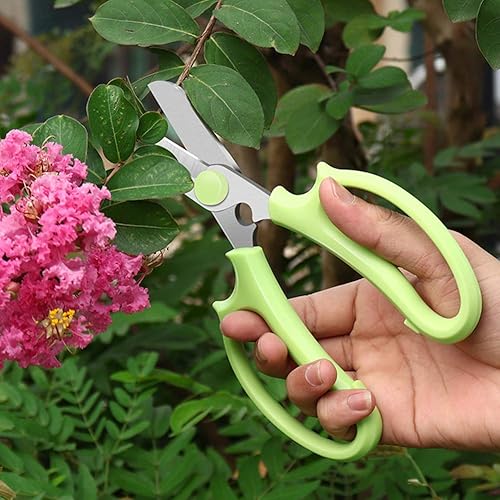 Miniatura 6 de Leize Tijeras de flores, tijeras florales de acero inoxidable multifunción de alta calidad, podadora gruesa para flores, ramas y hojas (rosa)