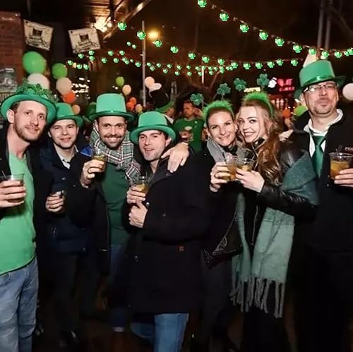 Miniatura 3 de Mirsprwin Guirnalda de luces de trébol para decoración del día de San Patricio, 50 LED, 20 pies de largo, control remoto, 8 modos, función de