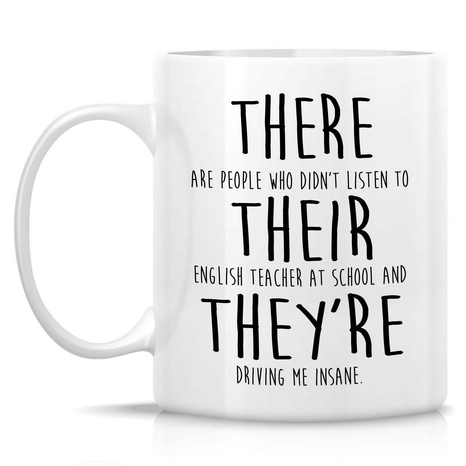 Retreez Funny Sarcastic English Teacher Mug - Teaching Grammar Mug - 11 Oz Ceramic Coffee or Tea Cup - Appreciation, Teacher's Day Gift for English Teachers, Grammar Lover, Classroom Humor, Professors