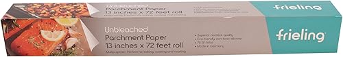 Vista 9 de Frieling Papel pergamino sin blanquear, revestimiento de silicona antiadherente reutilizable de doble cara, hojas para hornear, 50 piezas, 9