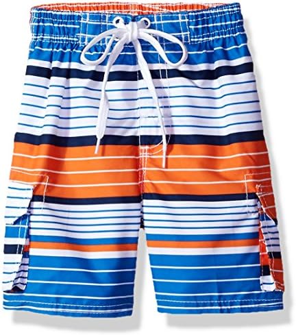 Kanu Surf boys Yolo Quick Dry Upf 50+ Beach Swim Trunks, Blake Royal/Orange, 14-16 US