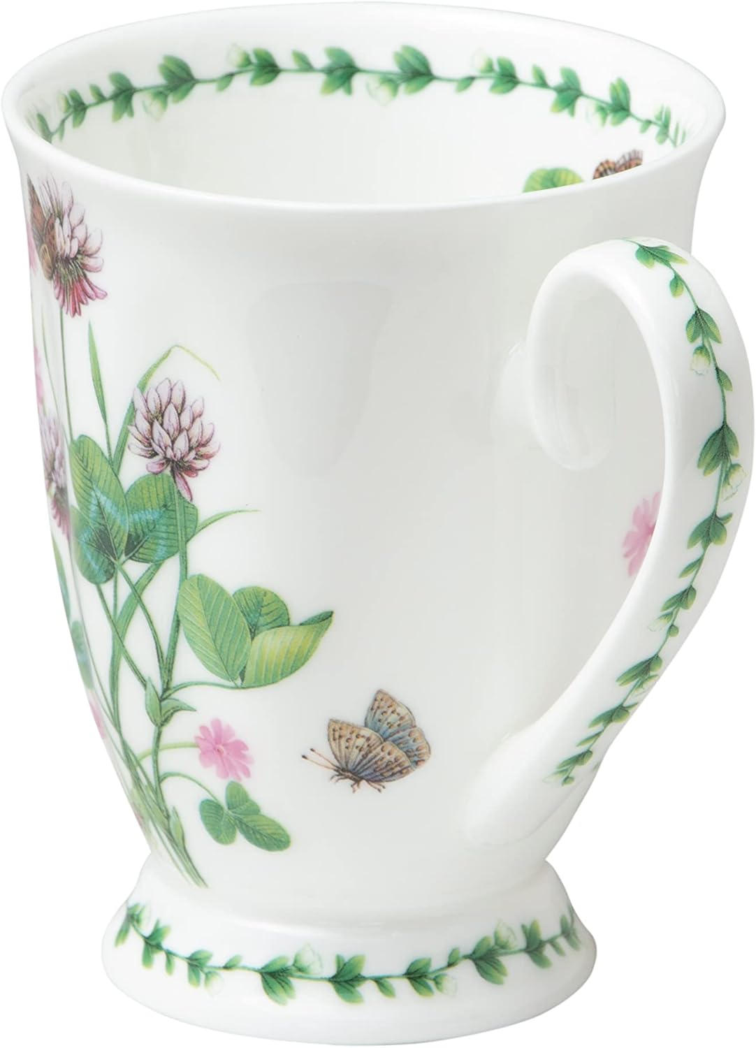 Gracie Bone China Spring Garden Footed Mugs, Set of 4