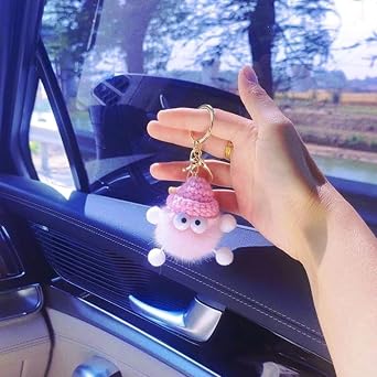6 Pcs Cute Plush Keychain Set, Soft Charm Key Ring for Girls and Women, Car Keychain Accessories for Backpack, Handbag, Purse, Gift Pendant Keyring
