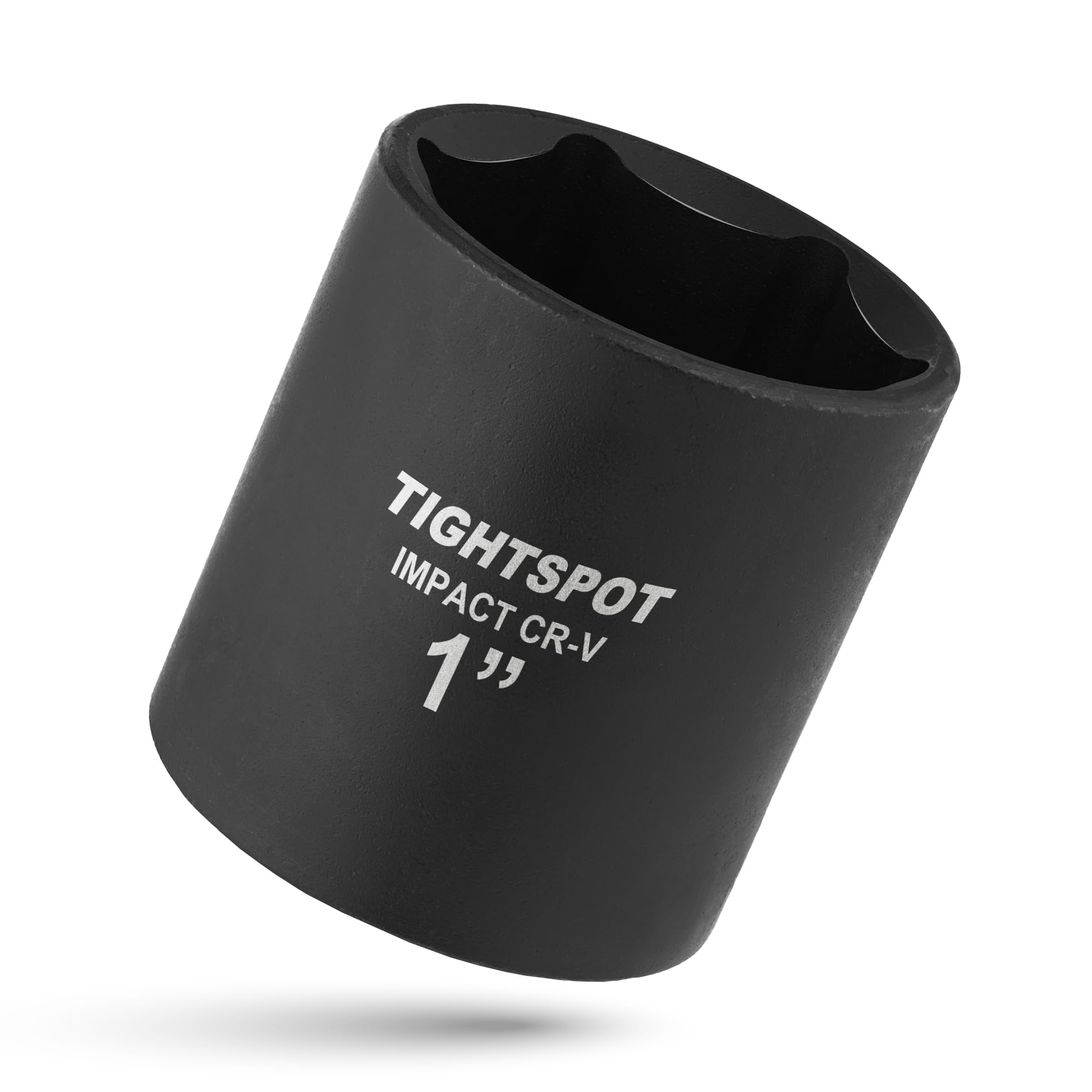 TIGHTSPOT 1/2 Inch Drive - 1 Inch Shallow Impact Socket with Anti-Rounding 6 Point Design, Heat-Treated CRV Steel