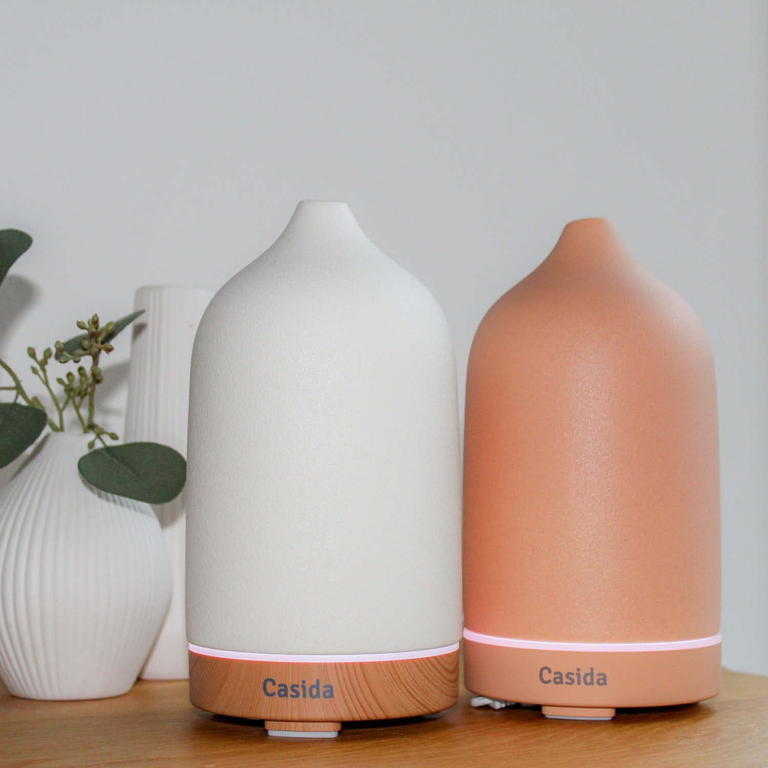 Dyfuzor olejków eterycznych z pokrywką ceramiczną morelową - dyfuzor ultradźwiękowy 3 w 1 - dyfuzor aromatów - nawilżacz - lampka nocna - pojemność zbiornika na wodę 100 ml - jakość apteczna